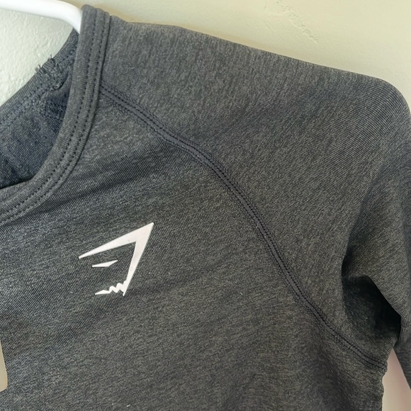 Gymshark Flex Crop Top Long Sleeve Active Size Medium Black / Gray - Picture 3 of 7